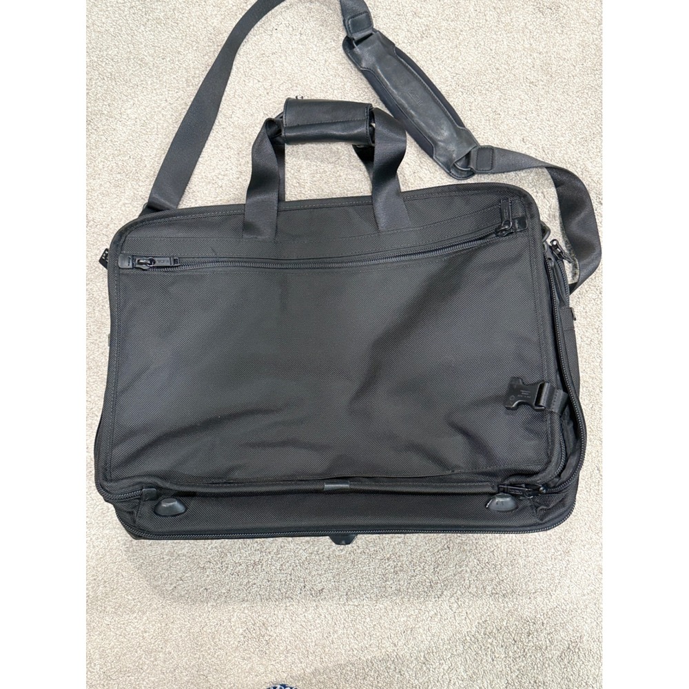 Tumi Black Ballistic Nylon Wheeled Briefcase Laptop Bag Travel Carry On - Picture 4 of 11